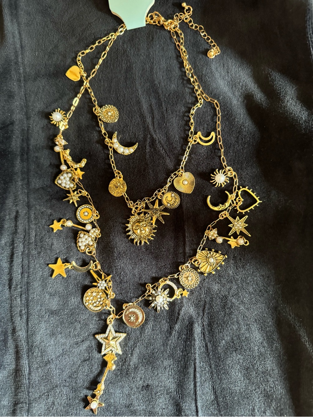 Gold-Tone Celestial Charm Necklace - Women Jewelry